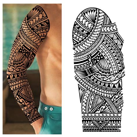 tattoo polynesian sleeve|hawaiian style tattoo sleeve.